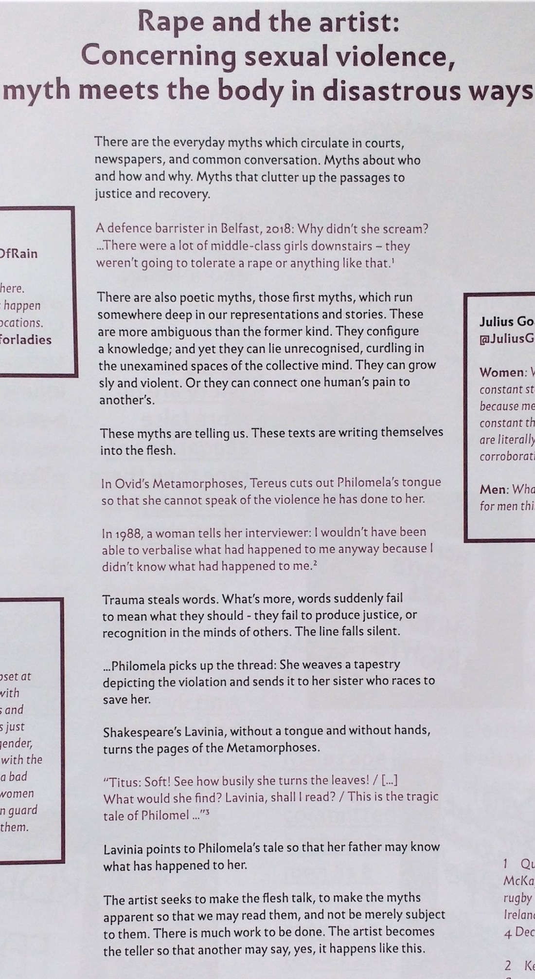 Commissioned writing as part of 'Let's Talk about Sexual Violence'