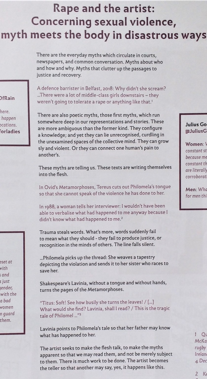 Commissioned writing as part of 'Let's Talk about Sexual Violence'