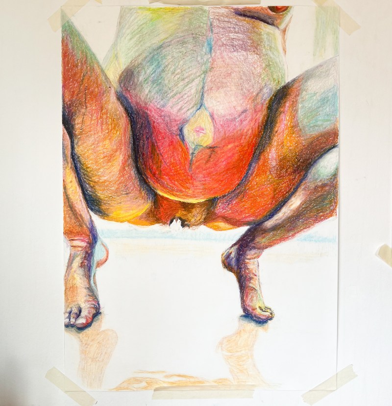 Drawing of a pregnant belly